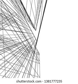 architecture building construction 3d illustration