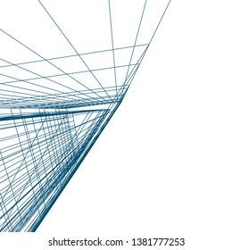 architecture building construction 3d illustration