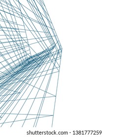 architecture building construction 3d illustration