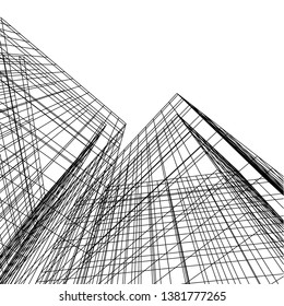 architecture building construction 3d illustration