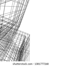 architecture building construction 3d illustration