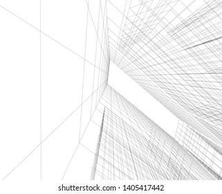 architecture building construction 3d illustration
