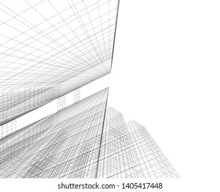 architecture building construction 3d illustration