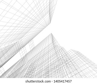architecture building construction 3d illustration