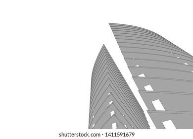 architecture building construction, 3d illustration