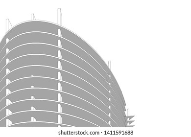 architecture building construction, 3d illustration