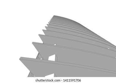 architecture building construction, 3d illustration