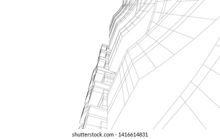 architecture building construction 3d illustration