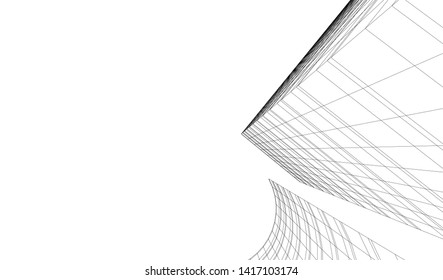 architecture building construction 3d illustration