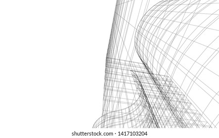 architecture building construction 3d illustration