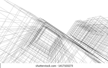 architecture building construction 3d illustration