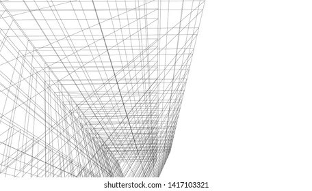 architecture building construction 3d illustration