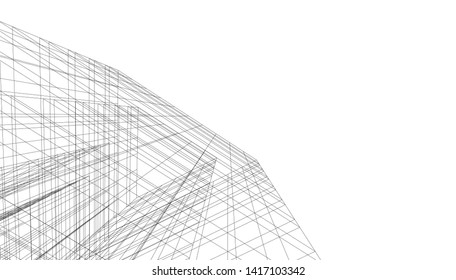 architecture building construction 3d illustration