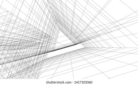 architecture building construction 3d illustration