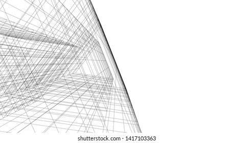 architecture building construction 3d illustration