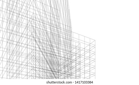 architecture building construction 3d illustration