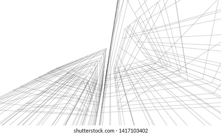 architecture building construction 3d illustration