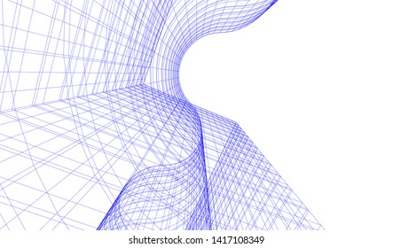 architecture building construction 3d illustration