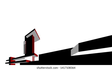architecture building construction 3d illustration