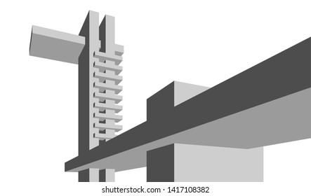 architecture building construction 3d illustration