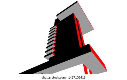 architecture building construction 3d illustration