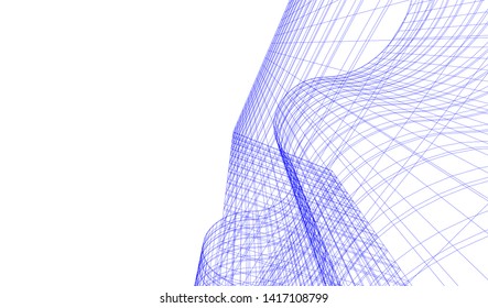 architecture building construction 3d illustration