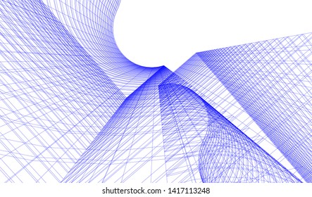 architecture building construction 3d illustration