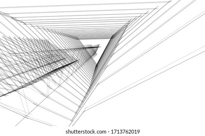 construcción de edificios de arquitectura Ilustración 3d