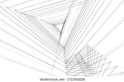 architecture building construction 3d illustration