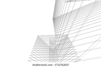 construcción de edificios de arquitectura Ilustración 3d
