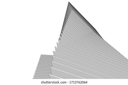 construcción de edificios de arquitectura Ilustración 3d