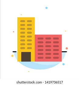 Architecture, Building, Construction Abstract Flat Color Icon Template