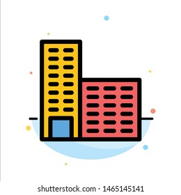 Architecture, Building, Construction Abstract Flat Color Icon Template. Vector Icon Template background