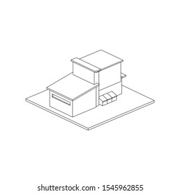 Architecture Building construction design line art isolated images