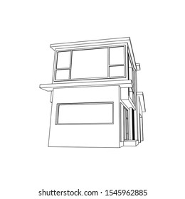 Architecture Building construction design line art isolated images