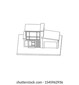 Architecture Building construction design line art isolated images