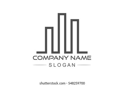 architecture building construction icon, logo, symbol in line