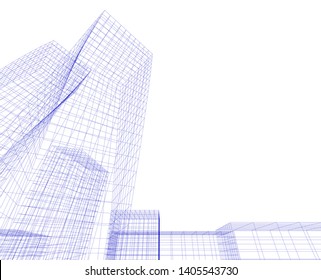 architecture building construction vector 3d  illustration