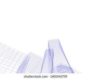 architecture building construction vector 3d  illustration