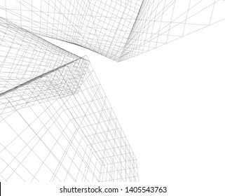 architecture building construction vector 3d  illustration