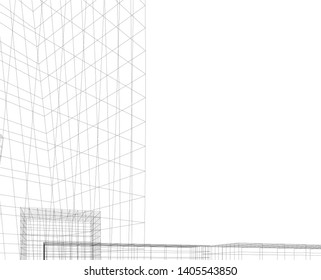 architecture building construction vector 3d  illustration