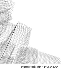 architecture building construction vector 3d  illustration