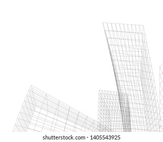 architecture building construction vector 3d  illustration