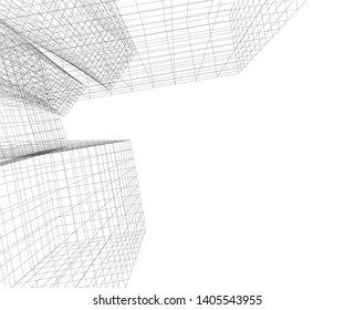 architecture building construction vector 3d  illustration
