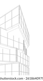 Architecture building. Design 3d background