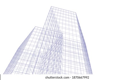 Architektur-Baudesign 3D-Illustration