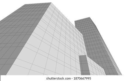 diseño de arquitectura ilustración 3d