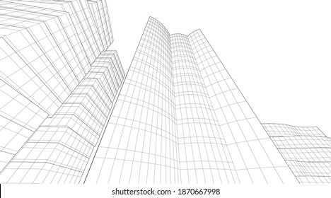 diseño de arquitectura ilustración 3d