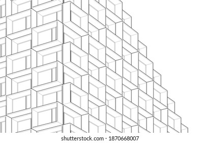 architecture building design 3d illustration