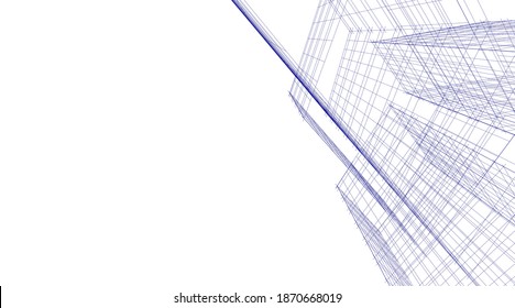 architecture building design 3d illustration